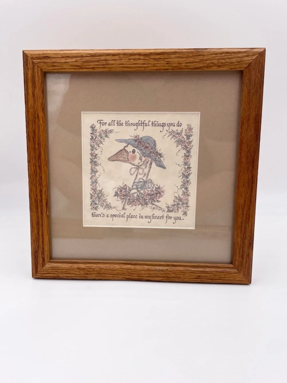 Vintage 90s Goose Framed Art Print Special Place in My Heart for You Cottagecore